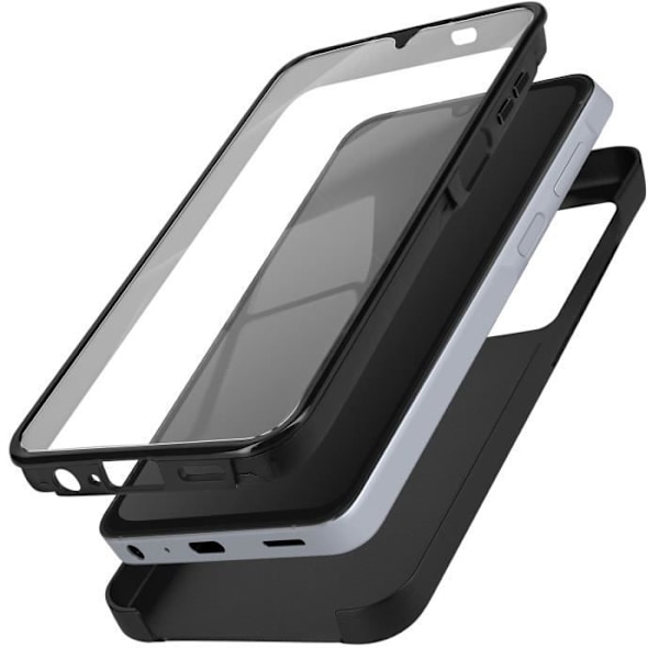 AVIZAR Helfodral till Samsung A15 - Hard and Soft Touch Svart - Fullständigt skydd Svart