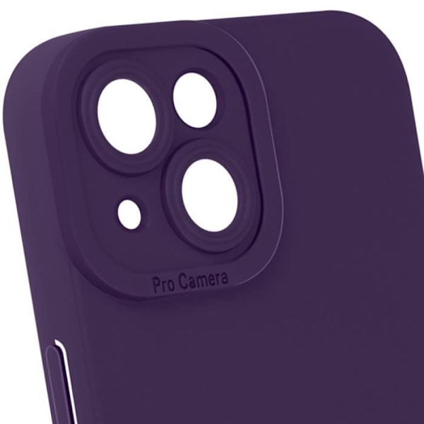 Suojakuori iPhone 15 Plus -puhelimelle - AVIZAR - Matta Silikoni - Tumma Purppura - Kameran suojaus Lila