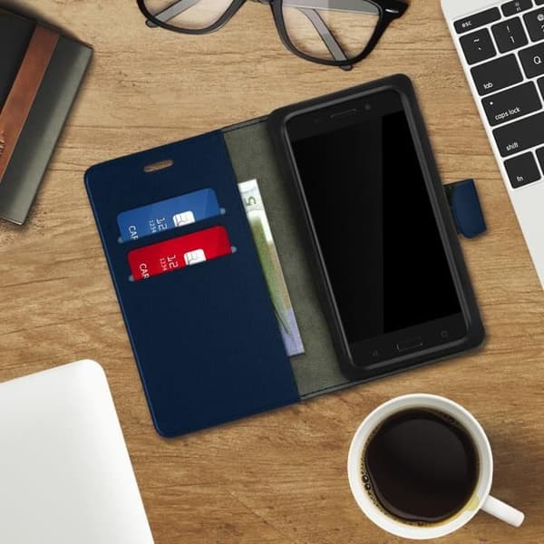 Smartphone Etui - Universel - Pungere - Mørkeblå - 5,3 til 5,8'' - Magnetisk Midnattsblå