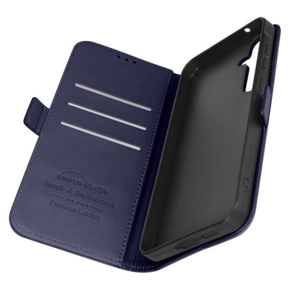 Fodral för Samsung A55 Plånbok i konstläder Dubbel magnetlås midnattsblå