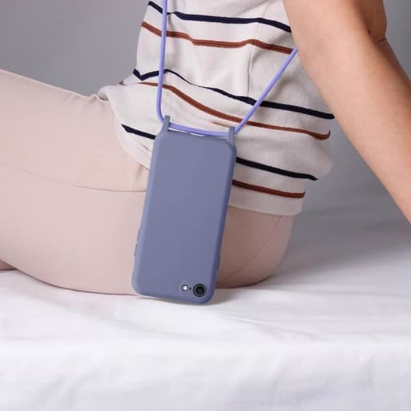Coque - ADFØRE - iPhone 7, 8, SE 2020, 2022 - Semi-stiv - Halsrem - Lavendel Lavendel
