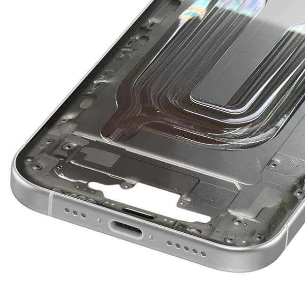 Erstatningscentralchassis til iPhone 17 med hvid varmeledning Vit