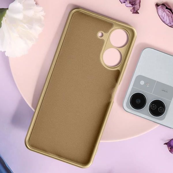 Fodral till Xiaomi Redmi 13C - AVIZAR - Halvstyvt - Gul - Metallisk effekt - Mjuk insida Gul