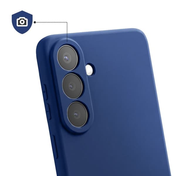 Silicone Soft-Touch-fodral för Galaxy S26 med blå mikrofiberfoder Blå