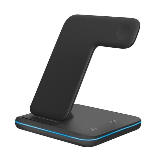 Opladningsbase - Induktionsladedock - iPhone - 3 i 1 - Blødt silikone - Vertikalt design