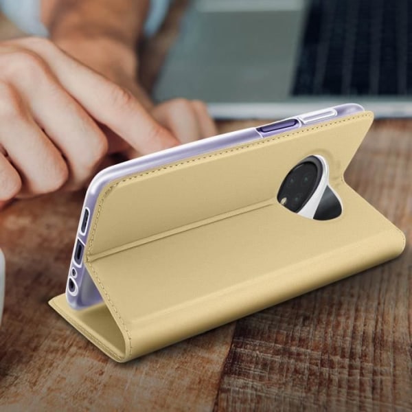 Housse - Dux Ducis - Xiaomi Redmi Note 9T 5G - Ekoleder - Videostöd - Magnetisk Gul