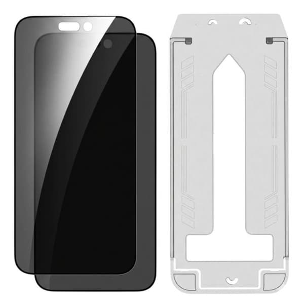 2-pack Härdat Glas för iPhone 14 Pro Antispion 3mk Svart transparent Svart