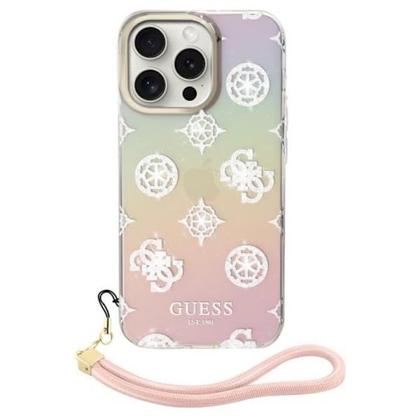 Coque til iPhone 15 Pro Max med Forhøjede Kanter og Integreret Rem Guess Multifarvet Flerfärgad