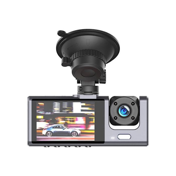Dashcam 3 Autokamera kolmella kameralla mikrofonilla ja kaiuttimella Partel Musta Svart