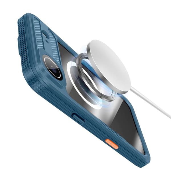 Vattentät helskydd för iPhone Air MagSafe Stötsäker med Rem Shellbox Blå Blå