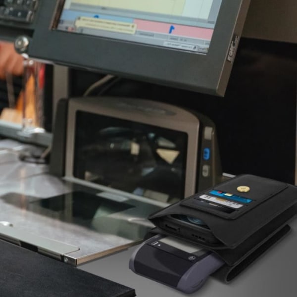 Smartphone Bälte Fodral - AVIZAR - Multipocket - Svart - Magnetisk - Halvstyv Svart