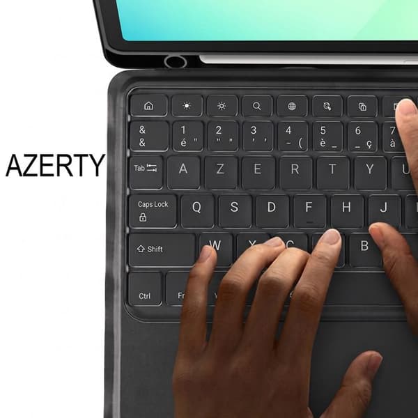 Bluetooth-näppäimistön kotelo Galaxy Tab A11 Plus / A9 Plus Taustavalaistu Dux Ducis Musta Svart