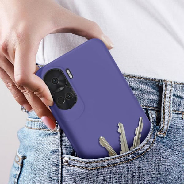 Taske - AVIZAR - Honor 90 Lite - Halvstiv - Soft-touch - Lilla Lila