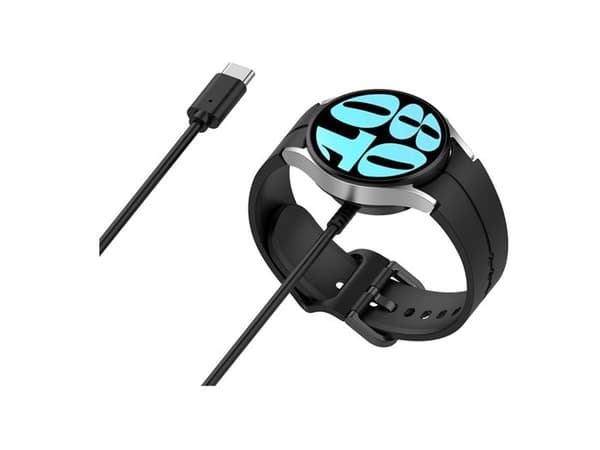 Magnetisk Opladerkabel - AVIZAR - Samsung Galaxy Watch - USB-C - 1m - Sort Svart