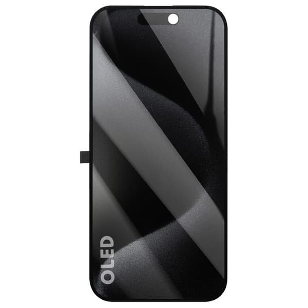 Skärm för iPhone 15 Pro Soft OLED-panel med responsiv touchglas svart Svart