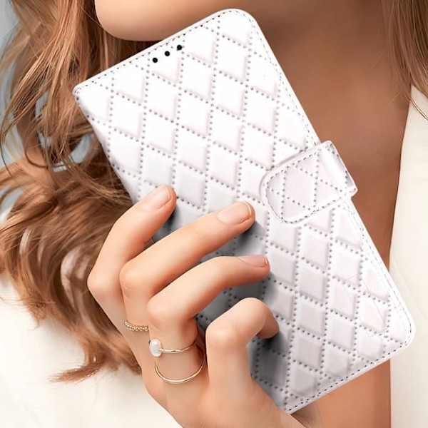 Kuori Redmi Note 14 4G Lompakko Timanttikuvio Valkoinen Vit