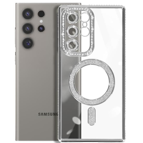 Coque - AVIZAR - Samsung Galaxy S24 Ultra - Rigide - Argent - Kompatibel med MagSafe Grå