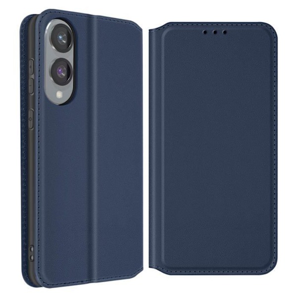 Etui til Samsung S25 Edge Klap med Kortlomme og Video Støtte Blå Nat Blå