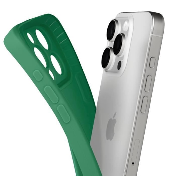 Coque til iPhone 16 Pro - Blødt Silikone - Ridsefast - Kamerabeskyttelse - Elegant Grøn Grön