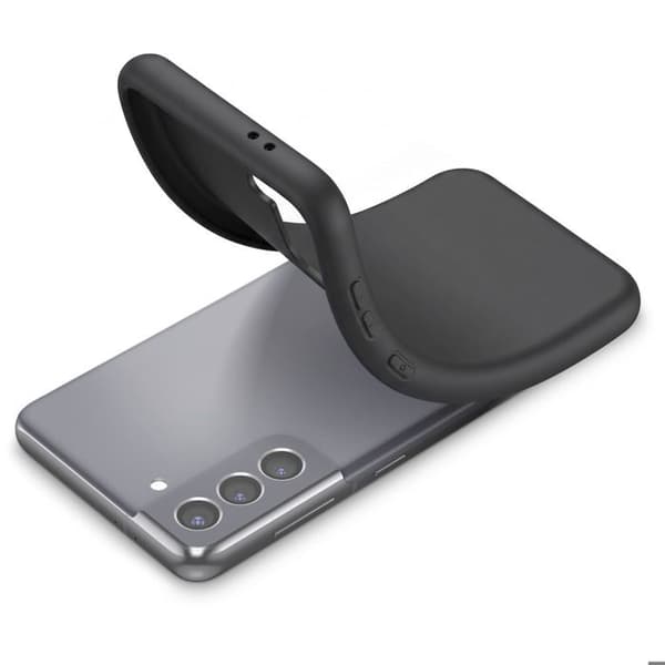 Silicone Cover til Galaxy S21 Mat Finish Stødabsorberende Mayaxess Sort Svart