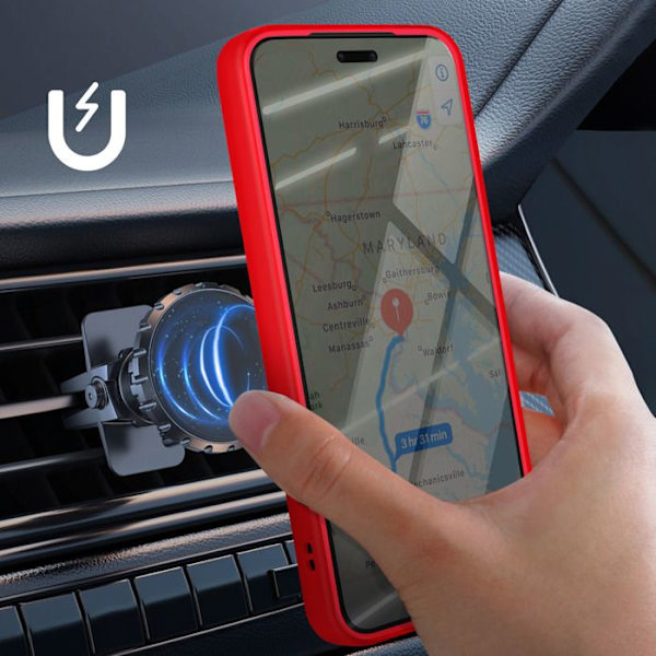 Coque för Honor Magic 7 Pro Magnetisk Ring Röd Röd