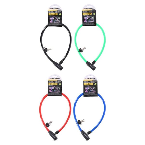 Dunlop - Kaapeli, pyöräilijän lukko (sininen)