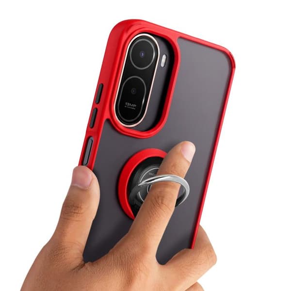 Coque Anneau til Xiaomi Redmi A7 Pro med Roterende Magnetisk Ring Rød Röd