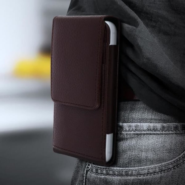 Bältesväska Smartphone 4,7 tums korthållare Clip Mount Black Brown