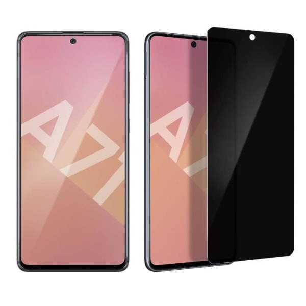 Galaxy A71 Anti-spion hærdet glasfilm 9H Hårdhed Faset Imak Transparent Hvid