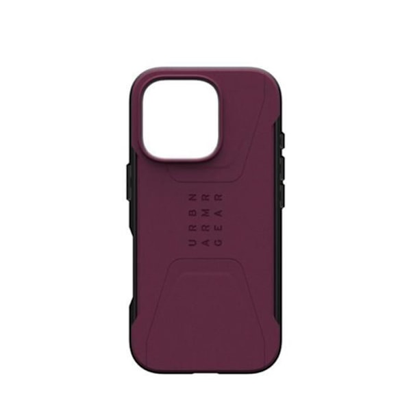 Cover til iPhone 16 Pro MagSafe Skridsikret sekskantet mønster Model Civil UAG Burgundy Röd