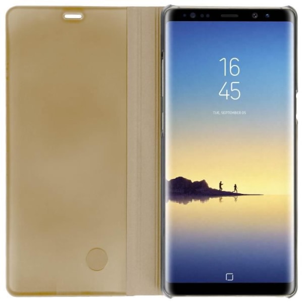 Galaxy Note 8 Folio Fodral Spegel Funktion Stativ Skydd - Guld