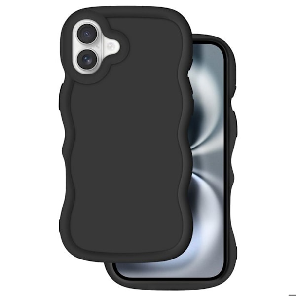 Silicone Stødabsorberende Cover til iPhone 16 Candy Serie Sort Svart