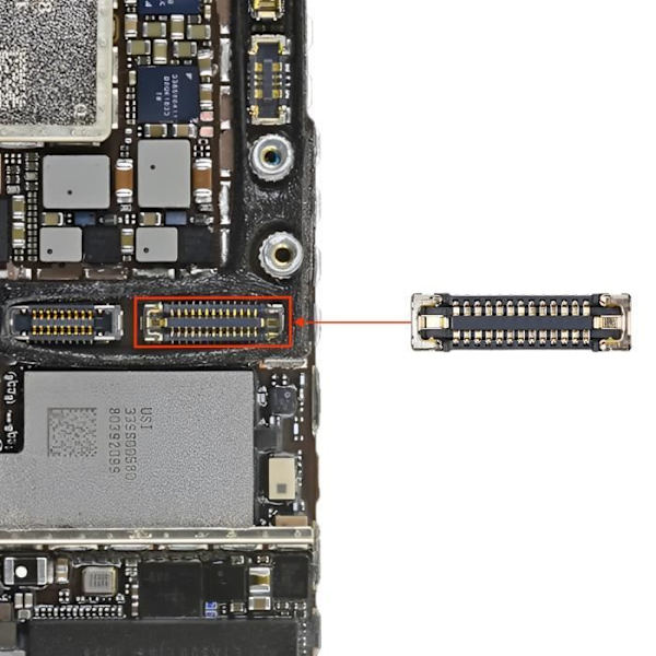 FPC Skärmkontakt för iPhone XR - AVIZAR - Svart - Ny kvalitetsdel Svart