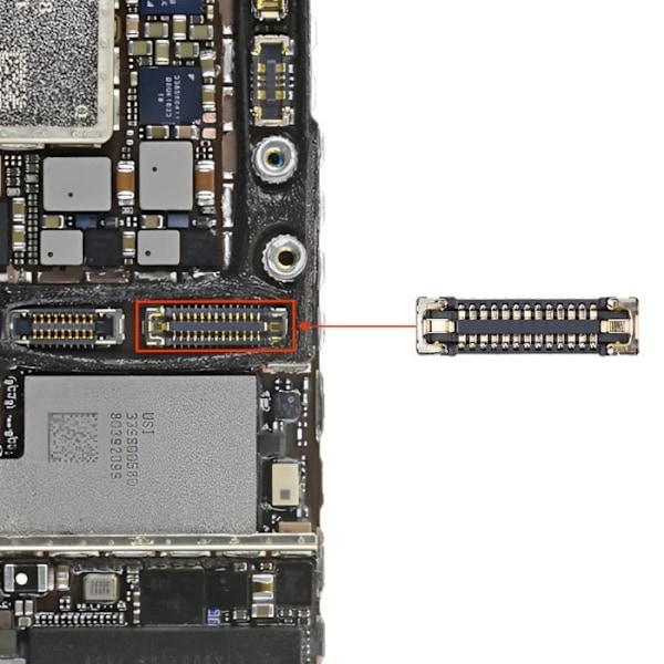 FPC skærmstik til iPhone XR - AVIZAR - Sort - Ny kvalitetsdel Svart