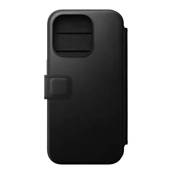 Läppäkotelo - Nomad - Folio Modern - Täysjyvänahka - MagSafe-yhteensopiva - iPhone 15 Pro Svart