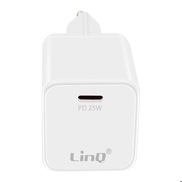 USB-C Power Delivery 25W Hurtig Oplader Kompakt LinQ Hvid Vit
