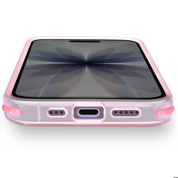 Skydd för iPhone 17 Förstärkt Bi-Material Design Texturerad Antiglid Rosé Rosa