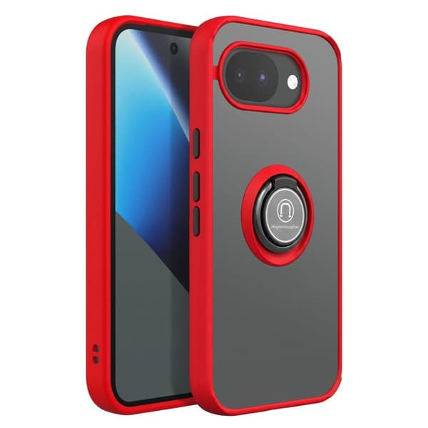 Ringfodral för Google Pixel 10a Förstärkt Skydd med Röd Magnetring Röd