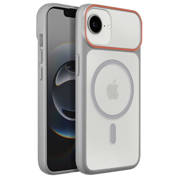 Cover til iPhone 16e Bi-Materiale Design Kompatibel med MagSafe Grå Grå