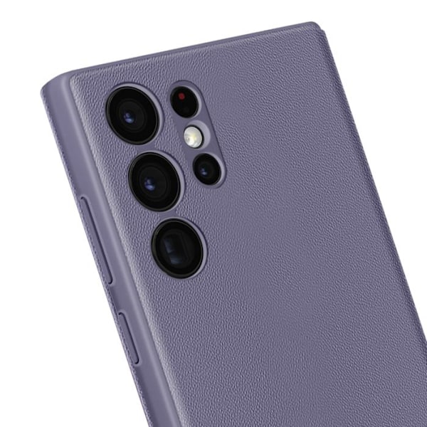 Nahkakuori Galaxy S22 Ultra Näyttöikkuna Korttipidike Laventeli Lila