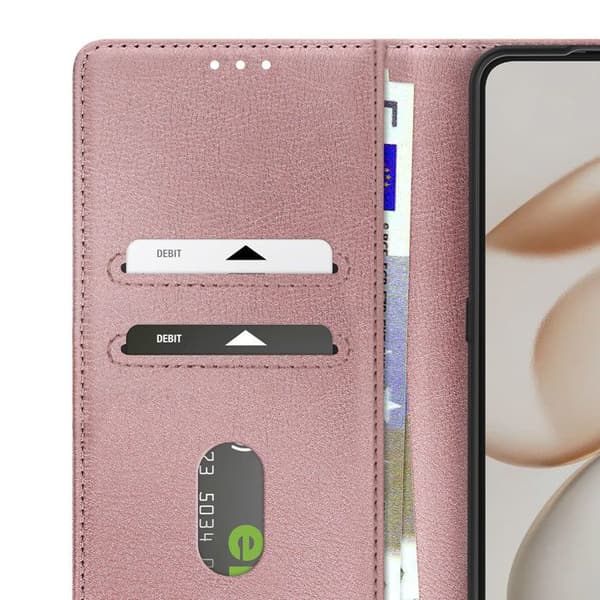 Plånboksfodral - AVIZAR - Honor 400 Smart - Rosa - Struktur - Ställfunktion Ros