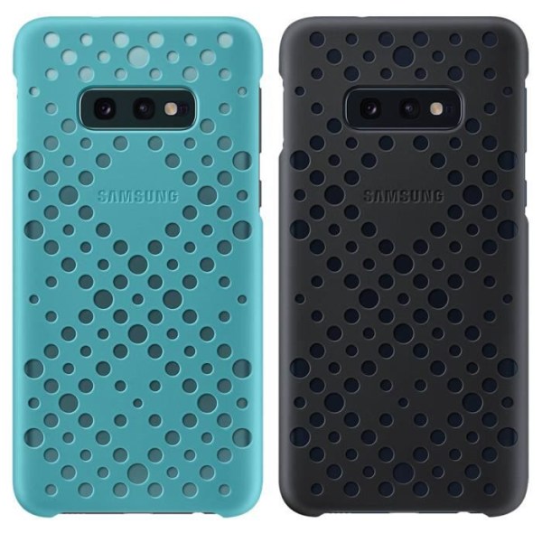 2x Galaxy S10e etuier Perforeret design hård beskyttelse Original sort vandgrøn