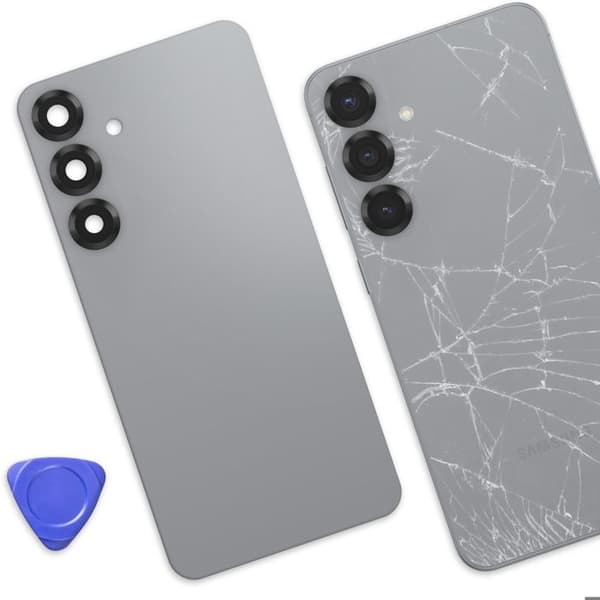 Vara-akku Galaxy S25 Plus:lle integroitu liima hopea Grå