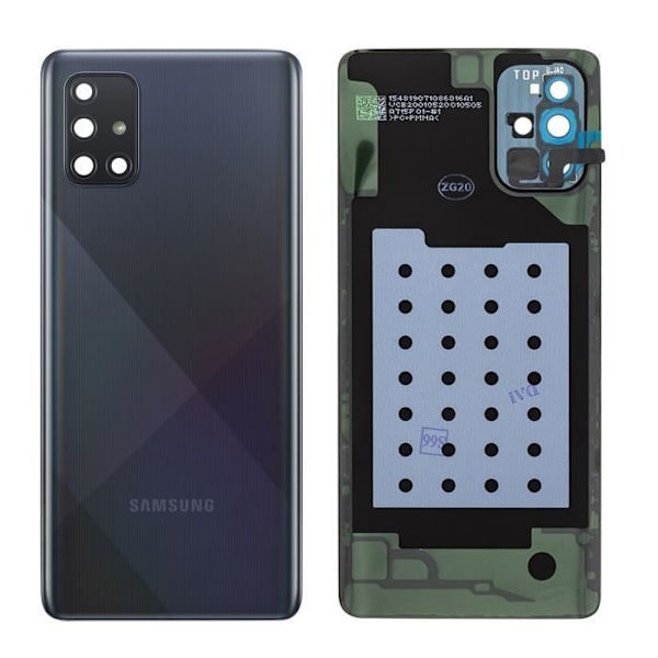Cache Batteri - Samsung - Galaxy A71 - Svart Prism Crush - Förenklad Installation - Originaldelar Noir Prisme Crush