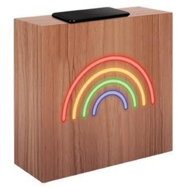 BIGBEN INTERACTIVE Bluetooth-högtalare Wood Neon Rainbow Storlek L