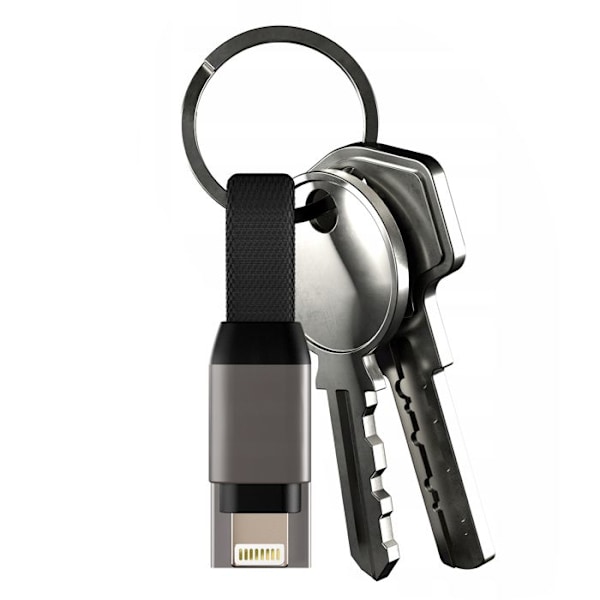 Magneettikaapeli iPhone Lightning / USB Kompakti Avainnauha 9.7cm Swissten Harmaa Grå