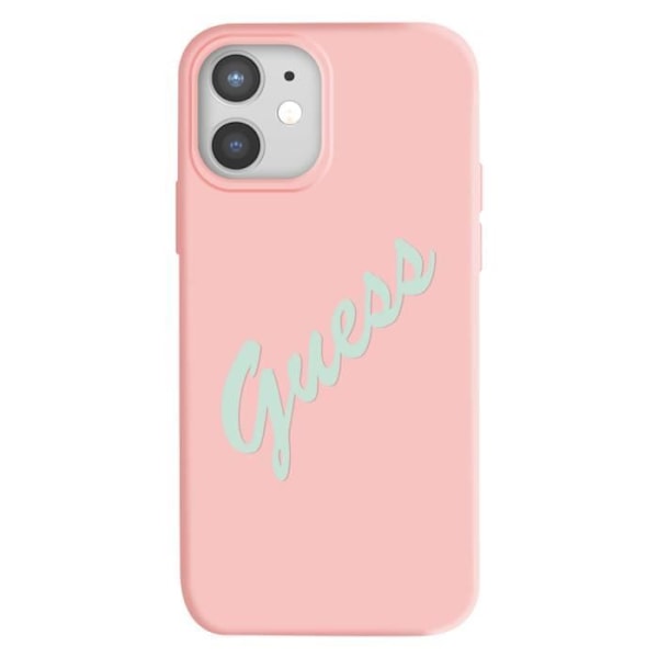 Coque silikonille iPhone 12 ja 12 Pro Vintage Soft Touch Guess Rose Rosa