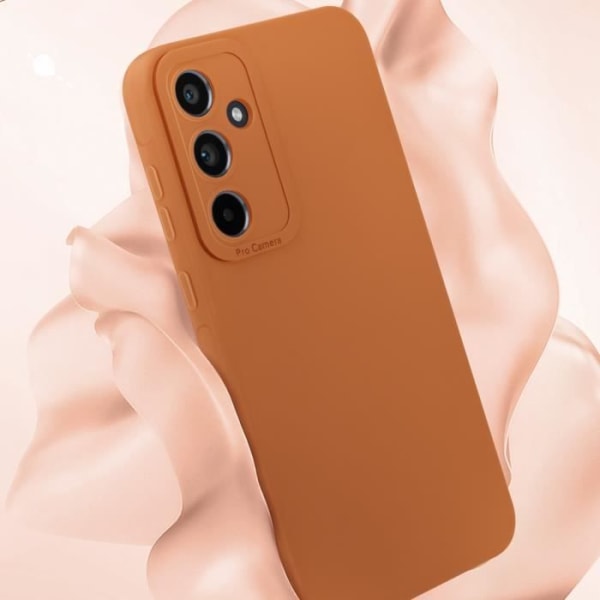 Fodral till Samsung Galaxy A55 5G - AVIZAR - Soft Touch Matte Silikon - Brun - Förstärkt kamerakantskydd kastanj