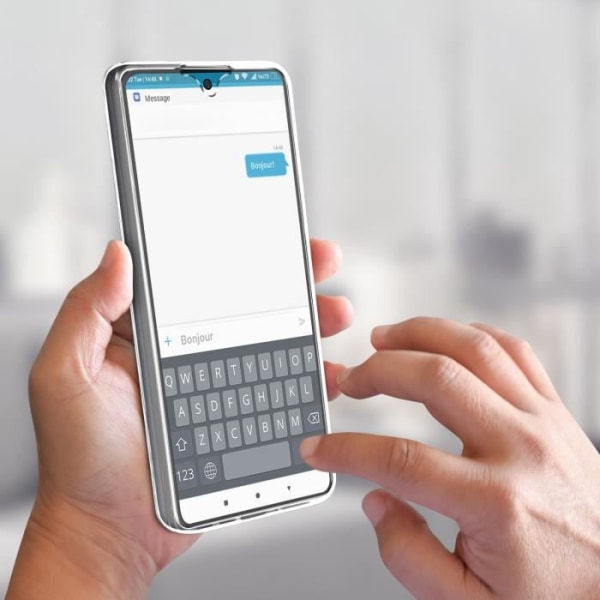 Xiaomi 11T ja 11T Pro Case läpinäkyvä kova takaosa ja valkoinen läpinäkyvä etuosa