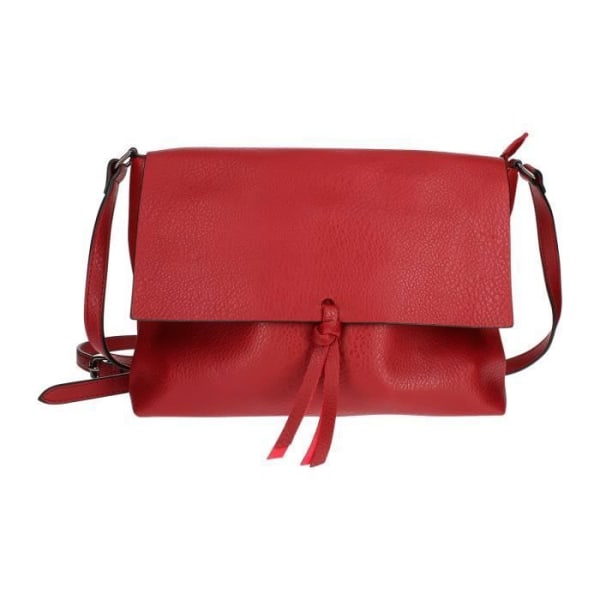 Crossbody-handväska med flik i konstläder - Gallantry Paris - Röd